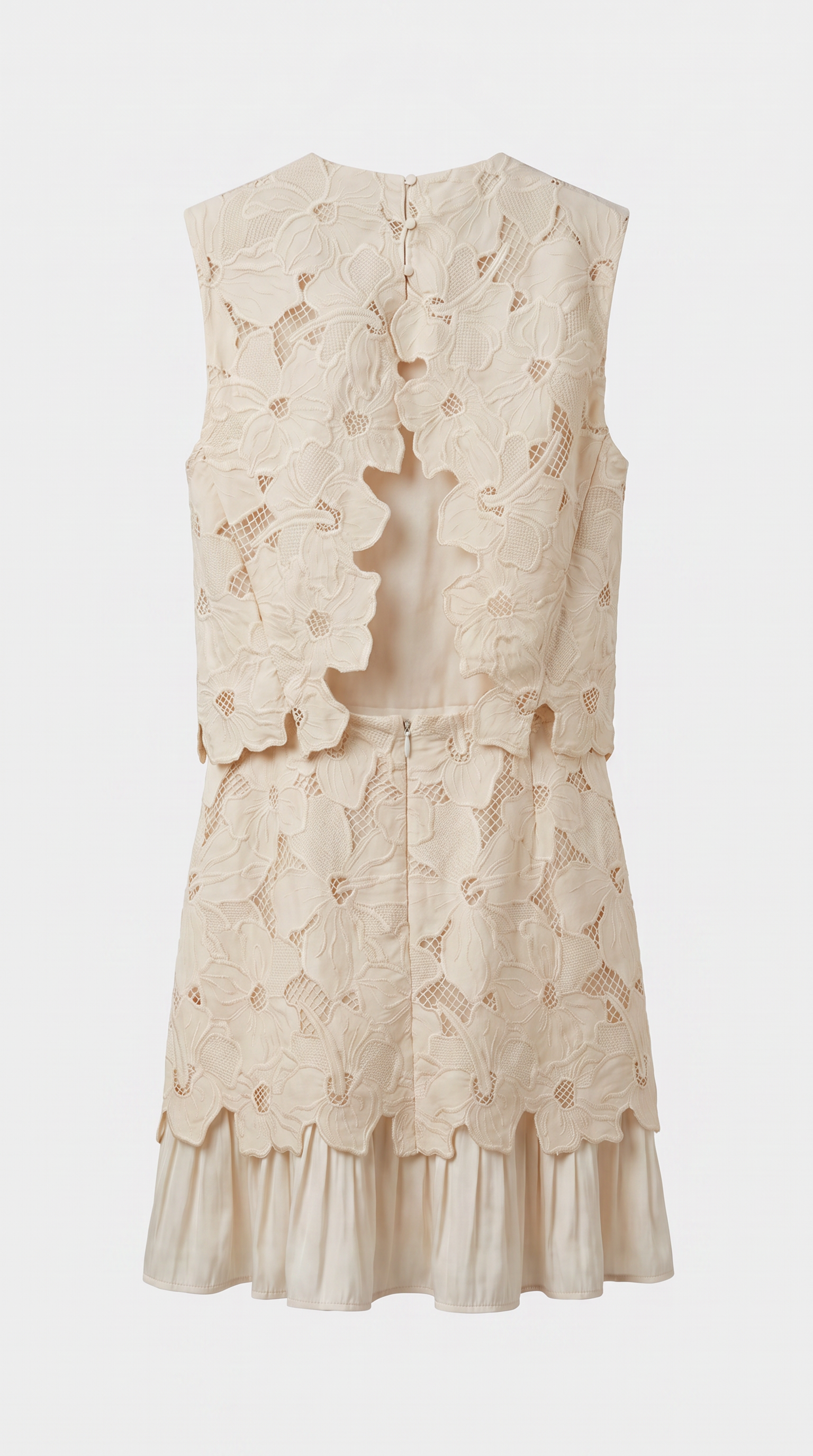 Zava - Guipure-Spitze & Falten-Chiffon-Set