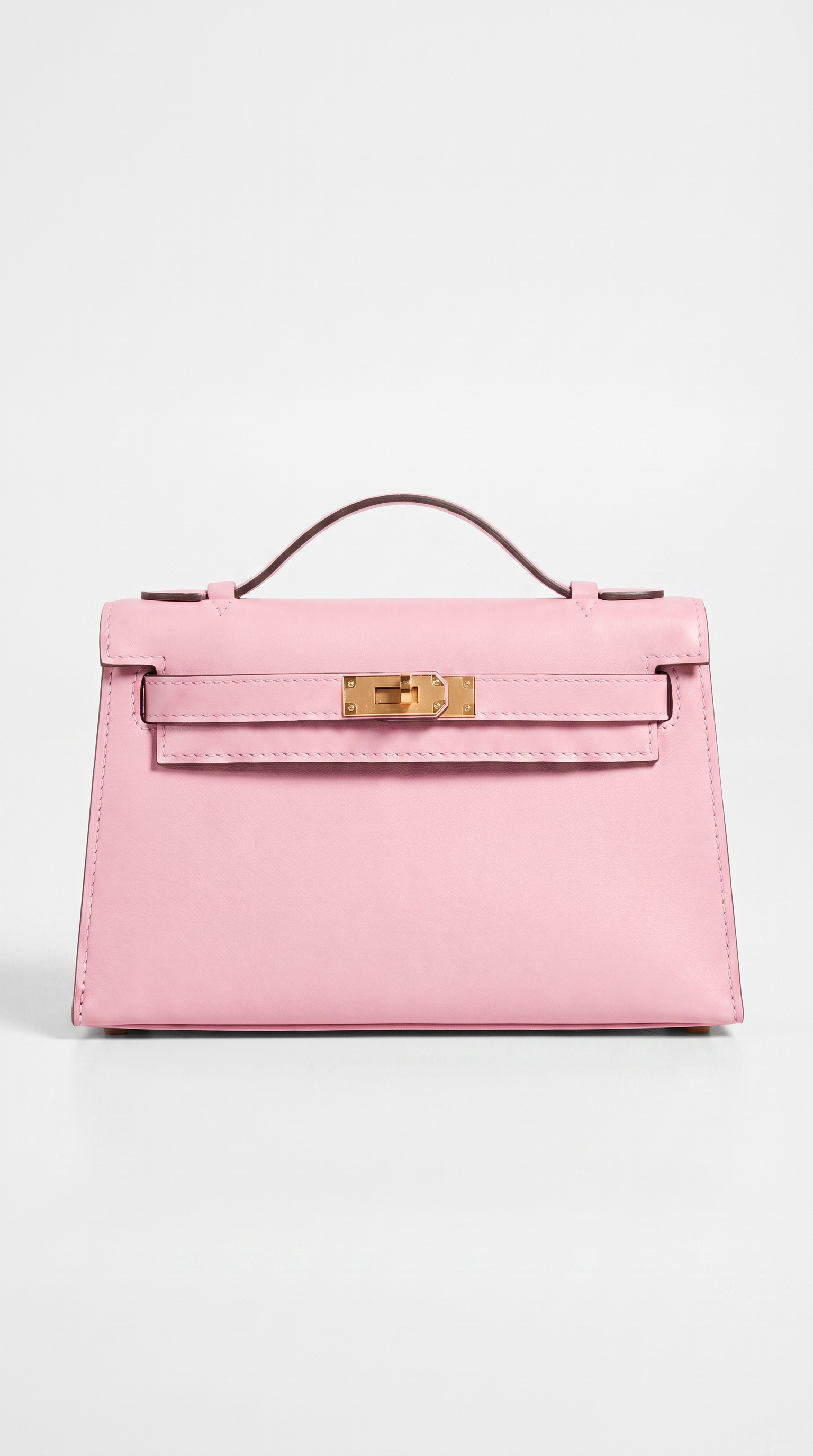 Sofi - Structured Leather Turn-Lock Handle Bag Pink