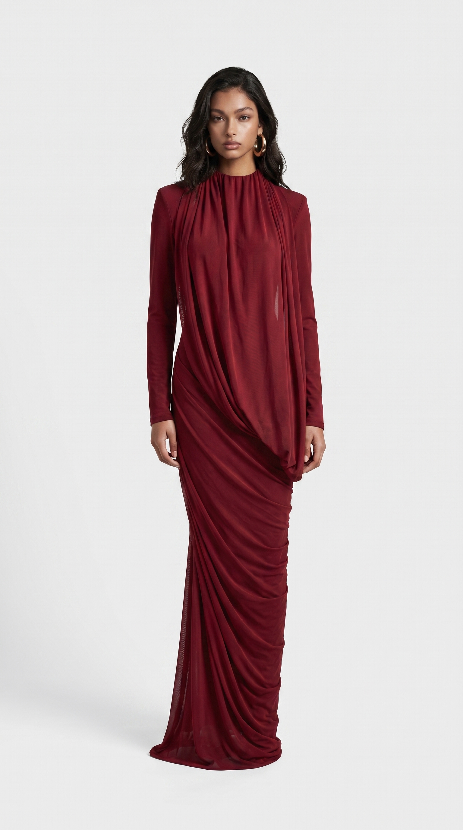 Naya - Elegancka sukienka maxi vintage z łączonymi wstążkami