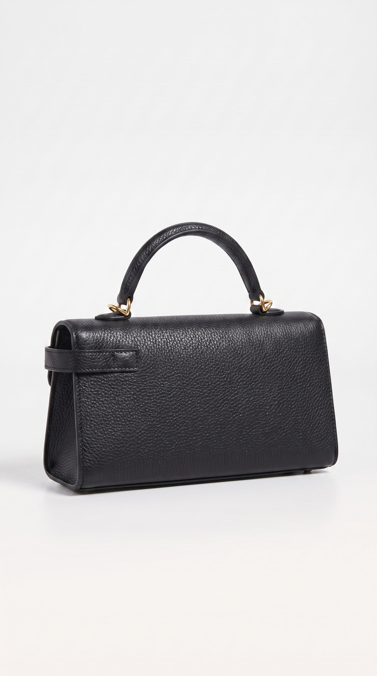 Veva - Pebbled Leather Lock Bag Black