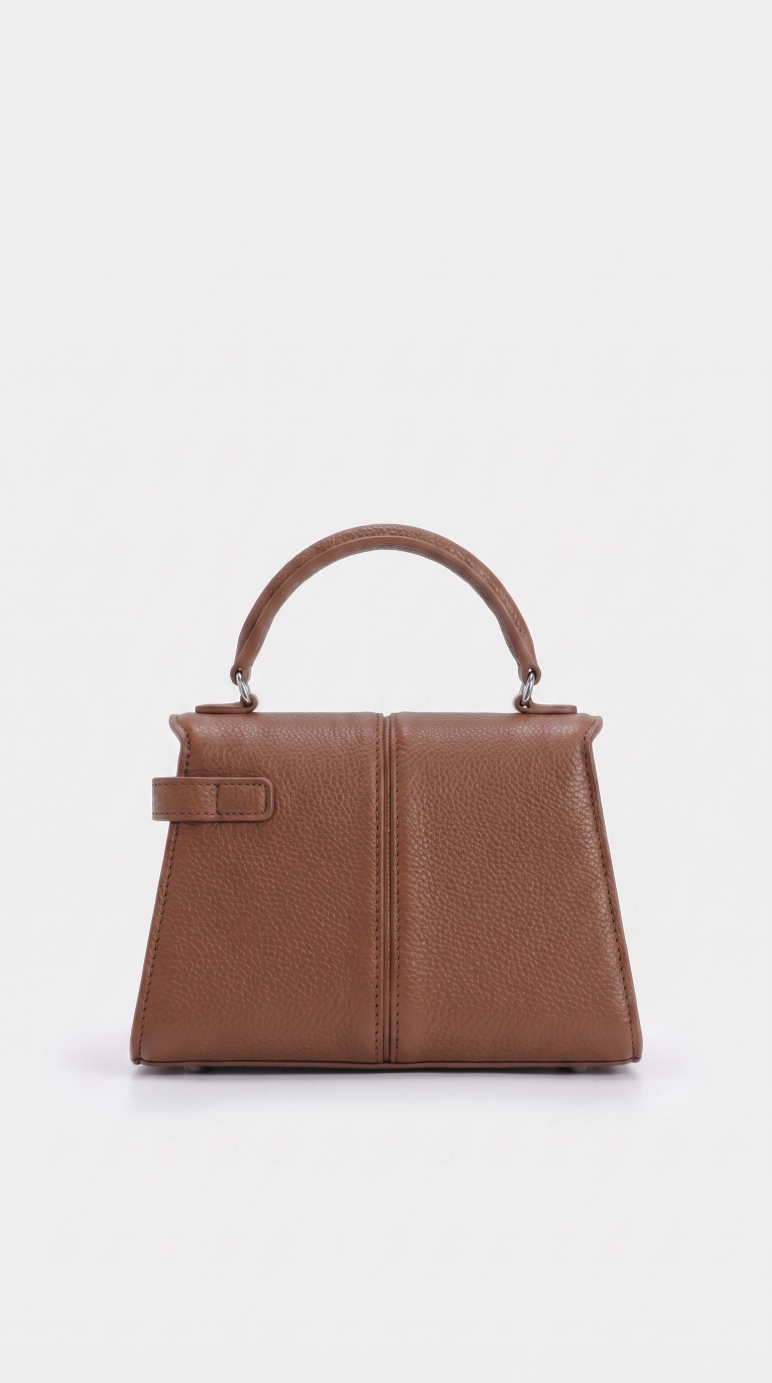 Misi - Pebbled Leather Lock Bag Brown