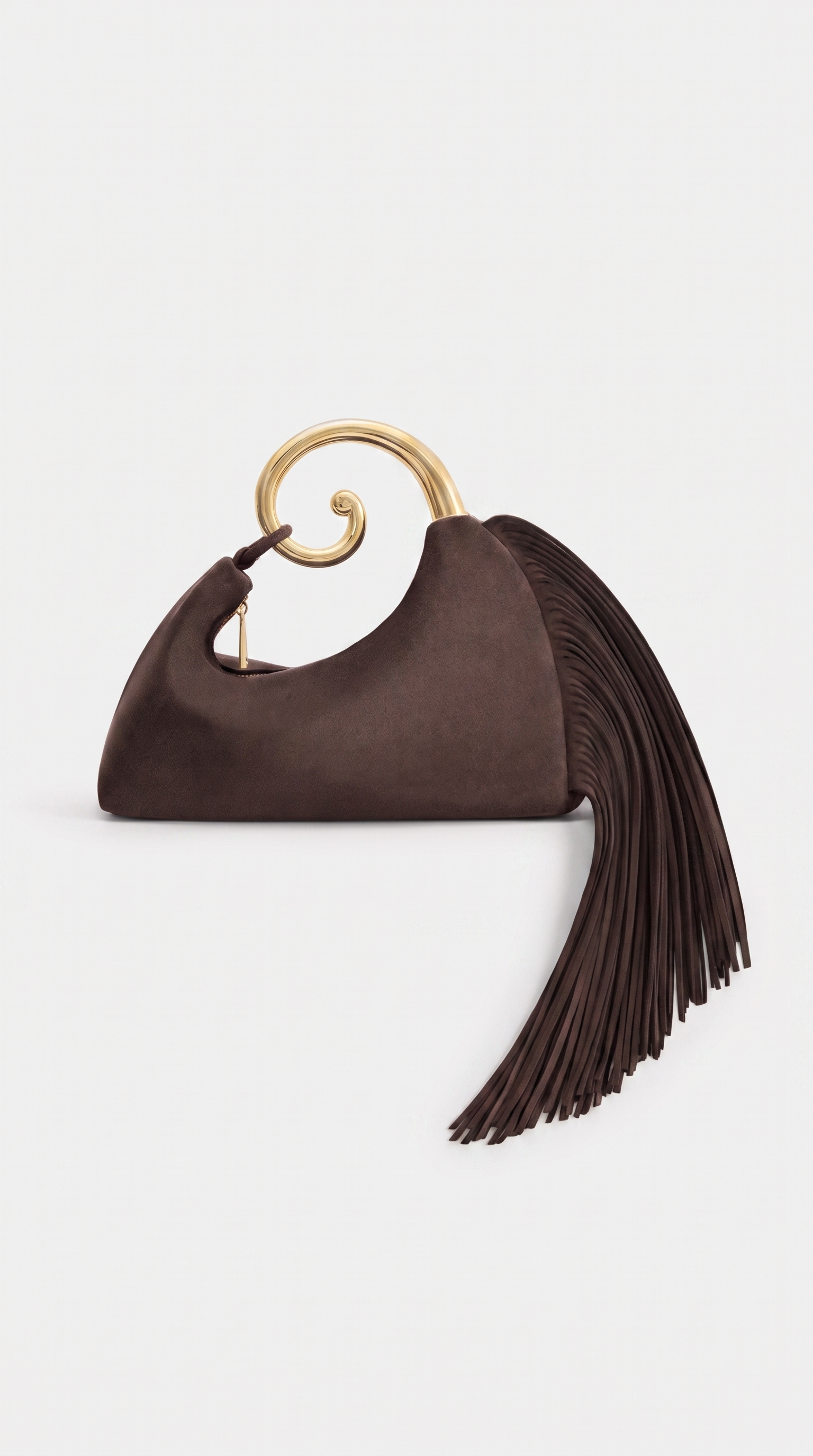 Ria - Fringe Suede Spiral-Handle Shoulder Bag