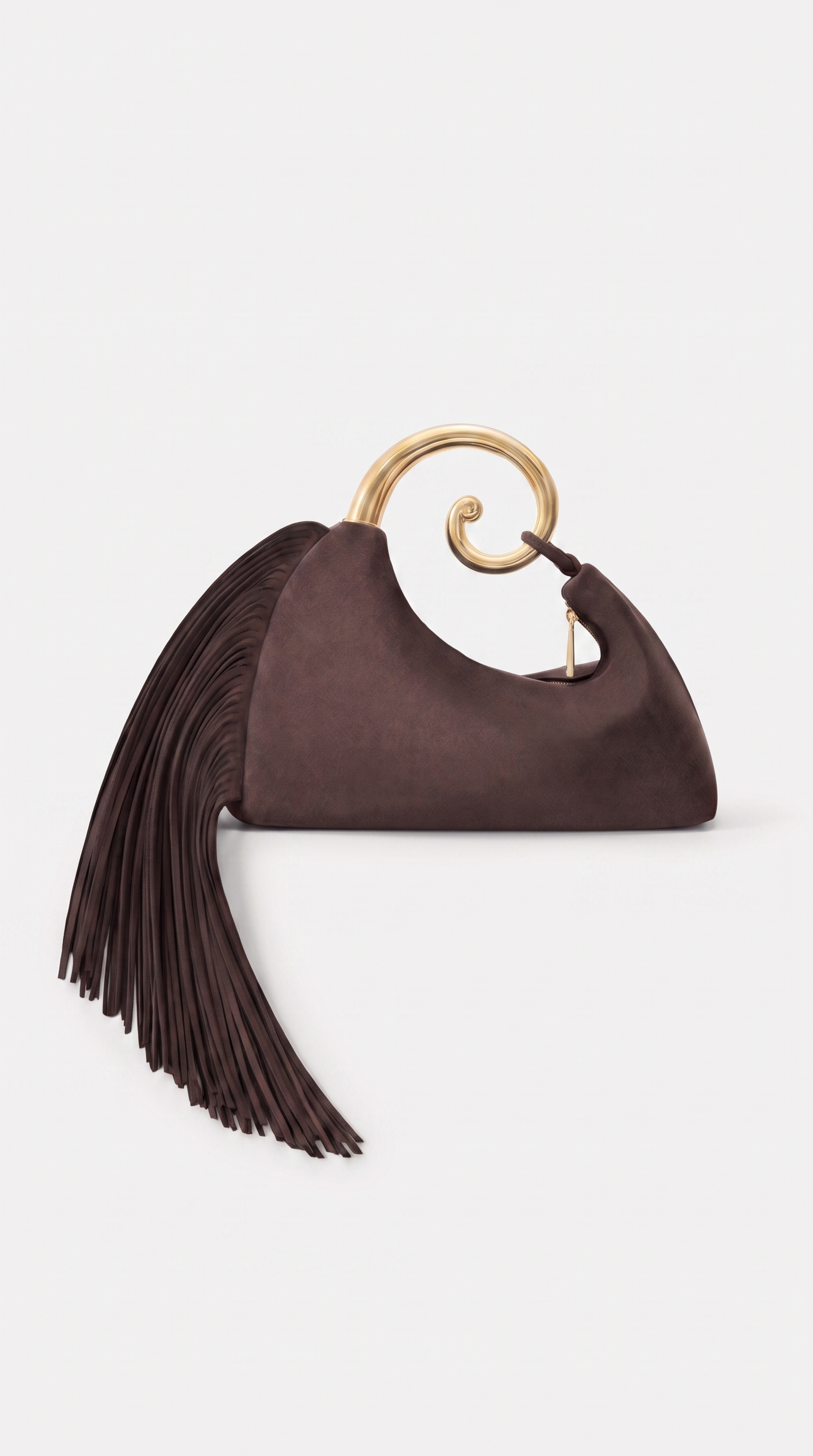 Ria - Fringe Suede Spiral-Handle Shoulder Bag