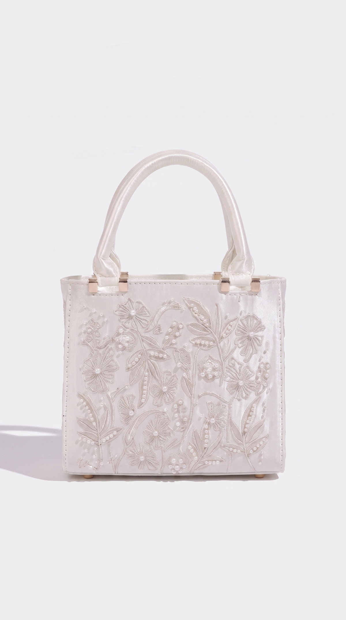 Soga - Embroidered Satin Pearl Tote Bag