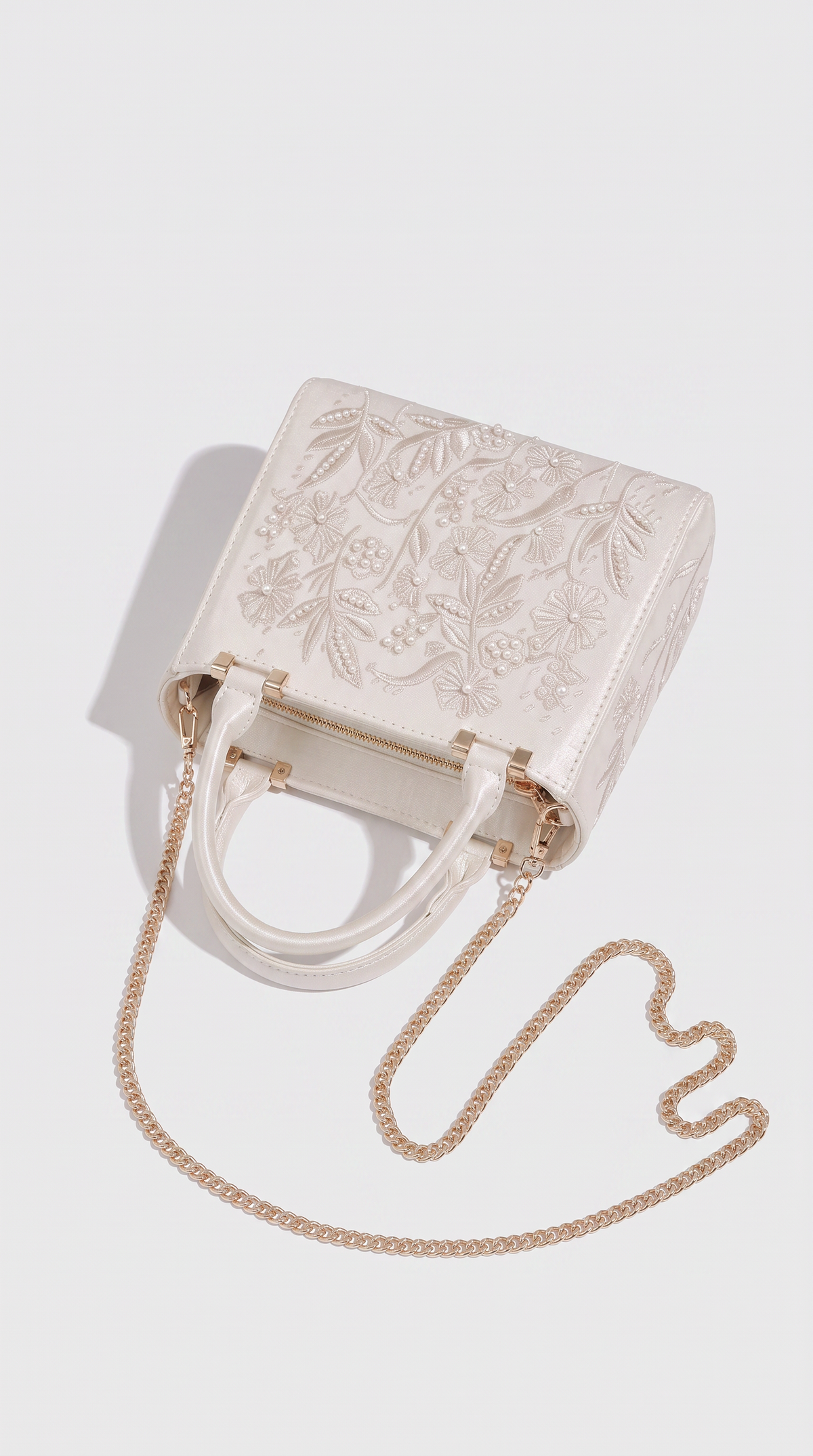 Soga - Embroidered Satin Pearl Tote Bag