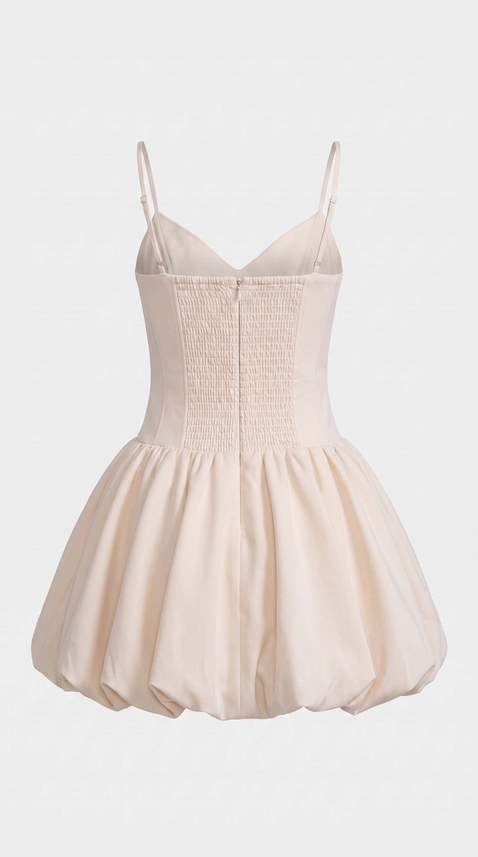 Azaf - 3D Rosette Bubble-Hem Corset Mini Dress White