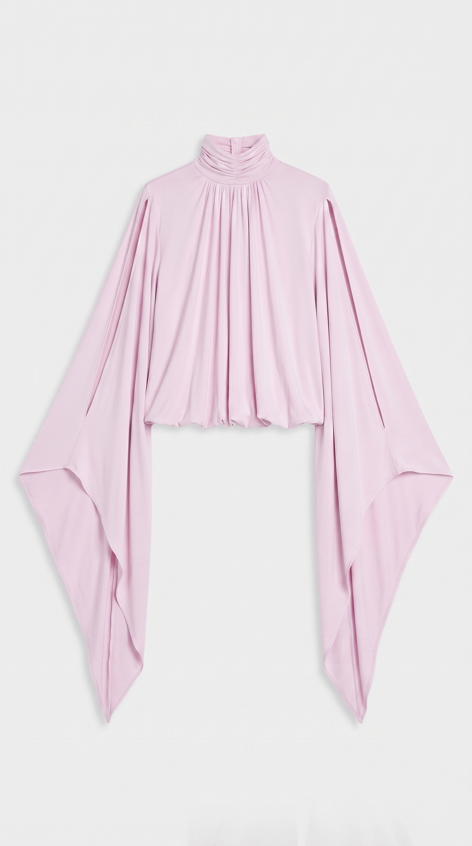Nasia - Draped Cape Top & Pleated Harem Pants Two-Piece Set Pink