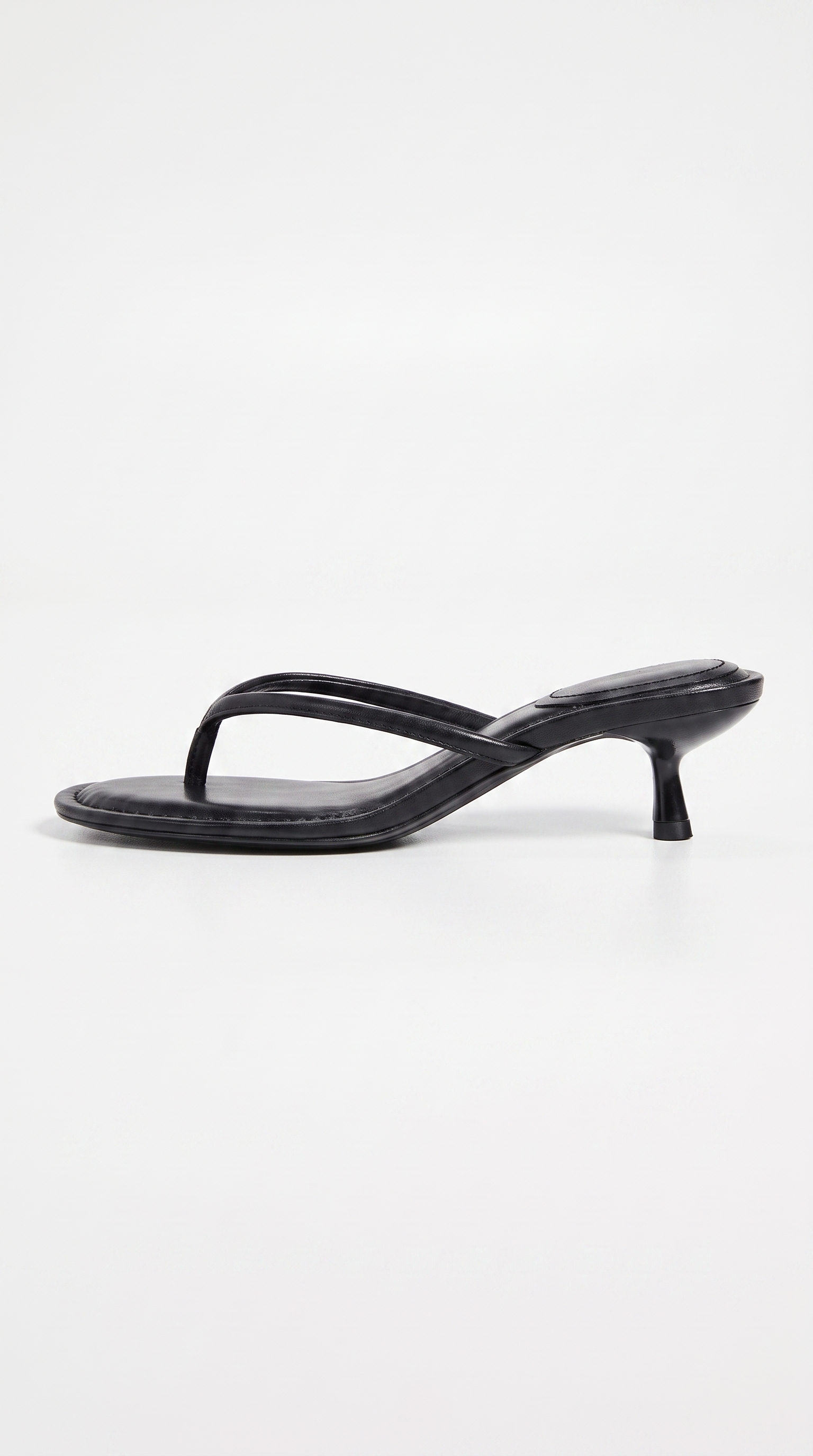 Tivoli - Minimalist Thong Kitten-Heel Mules Black