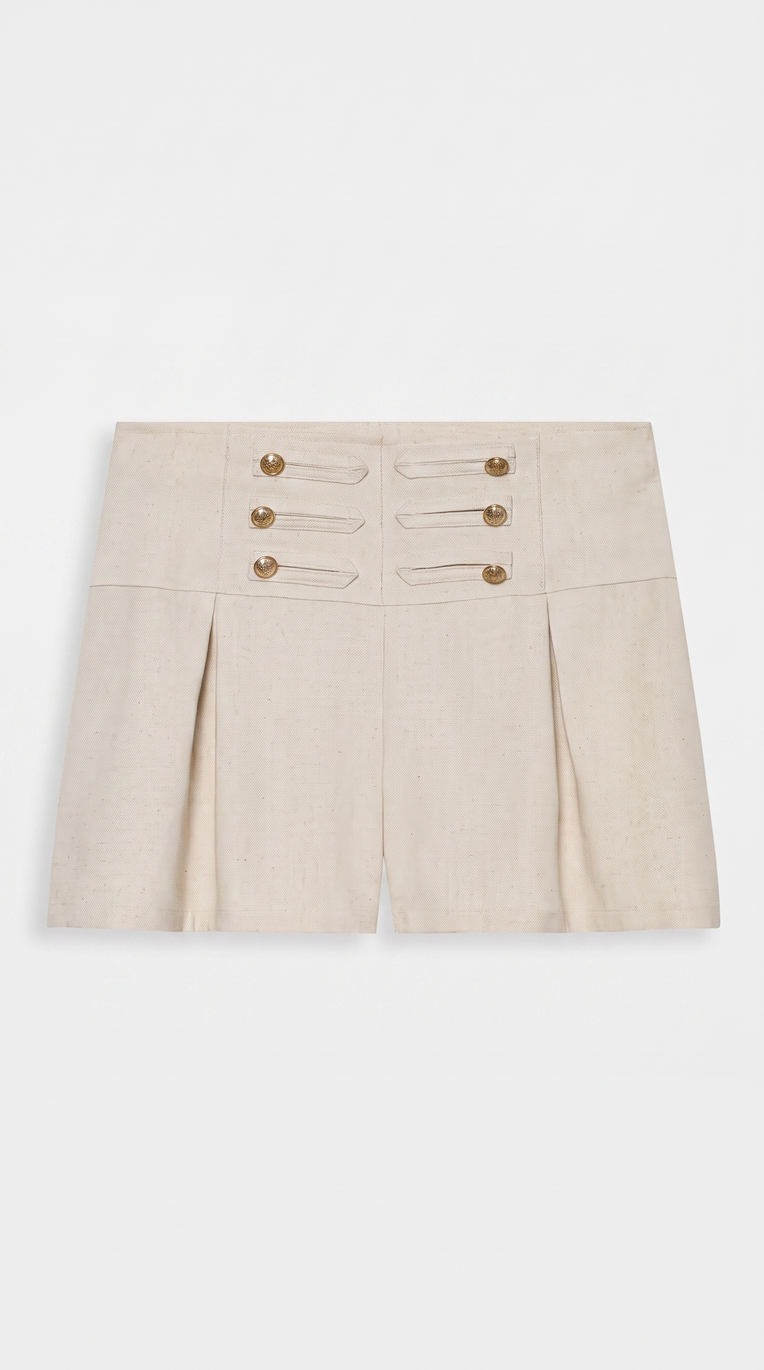 Casi - Military Zipped Vest & Pleated Shorts Set