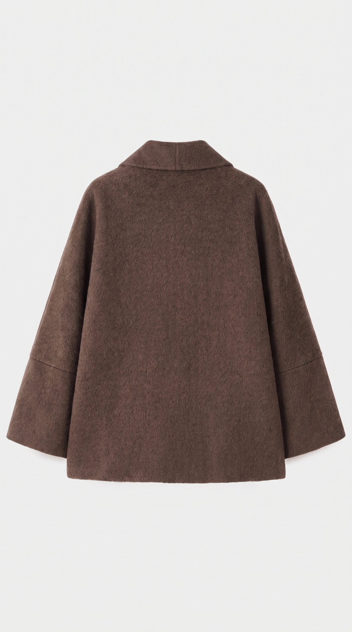 Otranto – Shawl Collar Short Wool Cocoon Jacket Brown