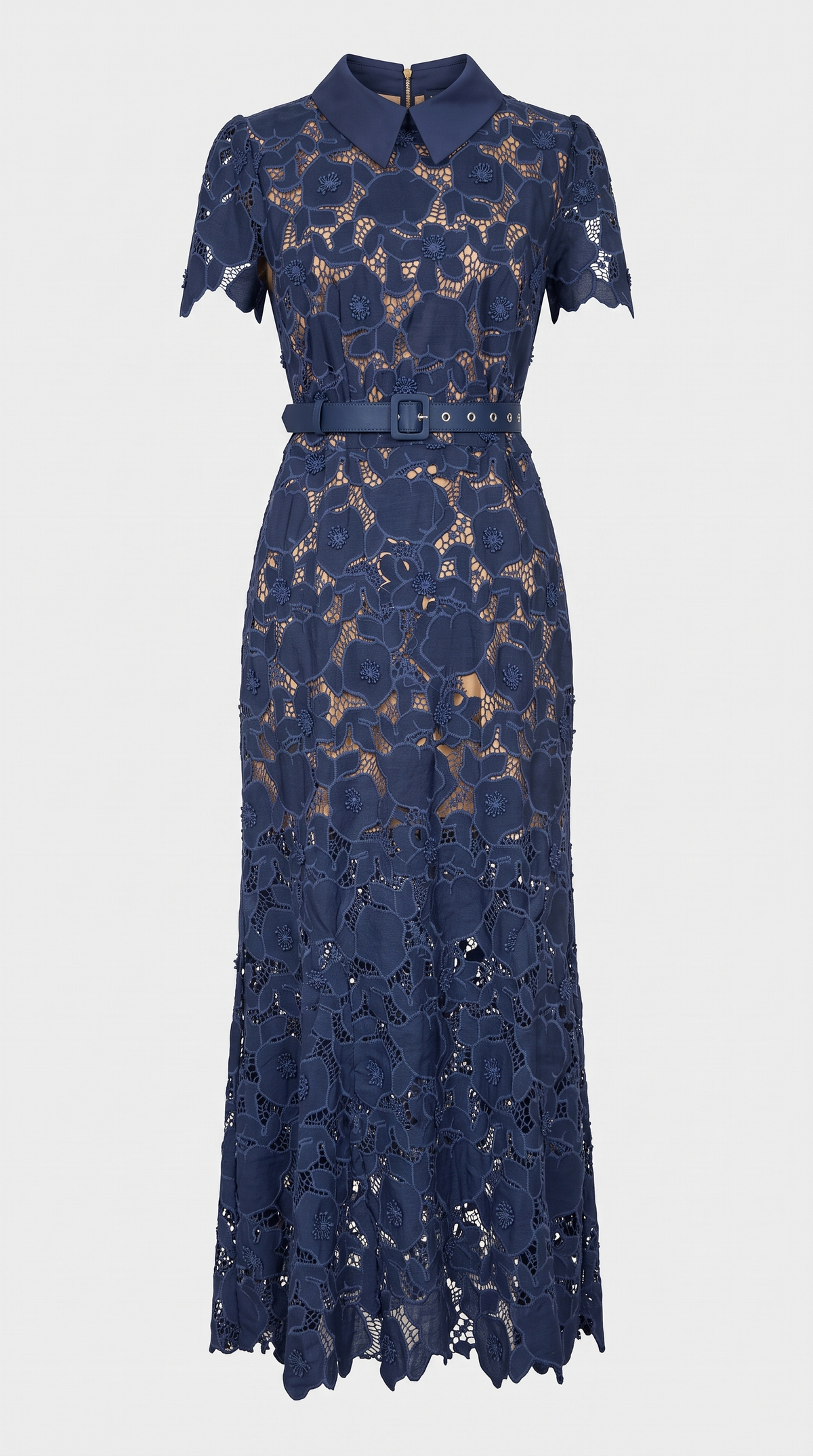 Dune - Belted Floral Lace Midi Dress